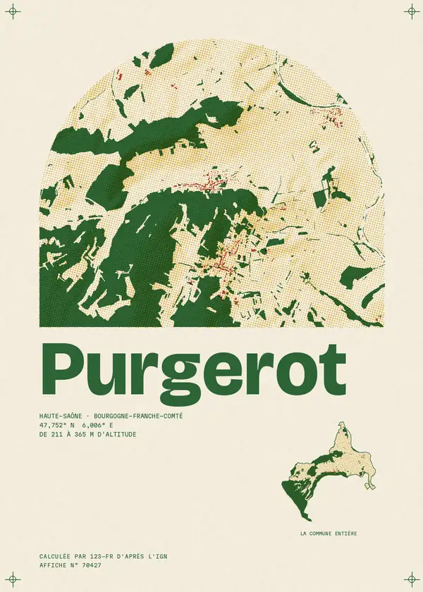 Affiche de Purgerot, calculée par 123-fr d'après l'IGN