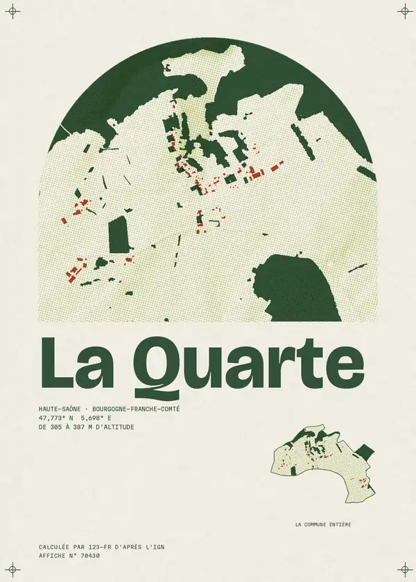 Affiche de La Quarte, calculée par 123-fr d'après l'IGN