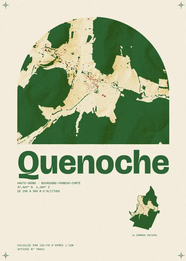 Affiche de Quenoche, calculée par 123-fr d'après l'IGN