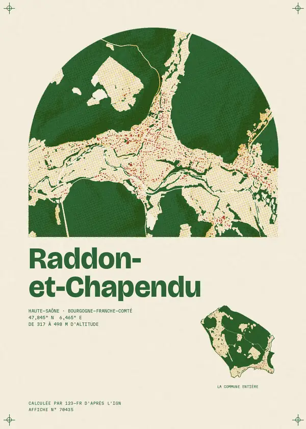 Affiche de Raddon-et-Chapendu, calculée par 123-fr d'après l'IGN