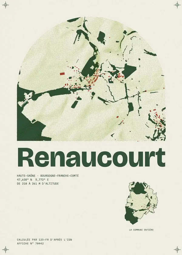 Affiche de Renaucourt, calculée par 123-fr d'après l'IGN