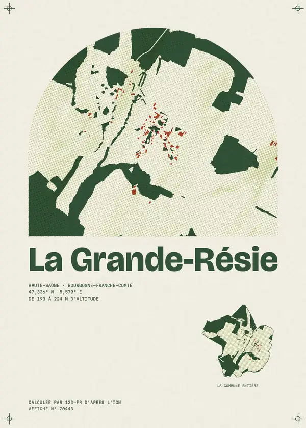 Affiche de La Grande-Résie, calculée par 123-fr d'après l'IGN