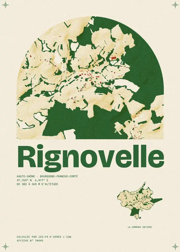 Affiche de Rignovelle, calculée par 123-fr d'après l'IGN