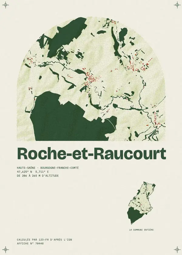 Affiche de Roche-et-Raucourt, calculée par 123-fr d'après l'IGN