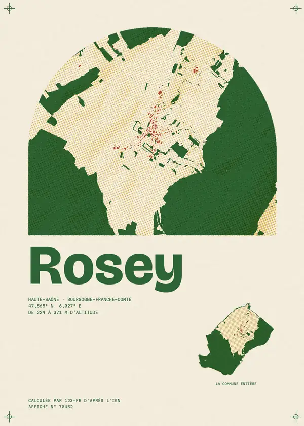 Affiche de Rosey, calculée par 123-fr d'après l'IGN
