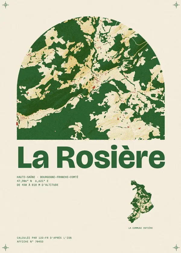 Affiche de La Rosière, calculée par 123-fr d'après l'IGN