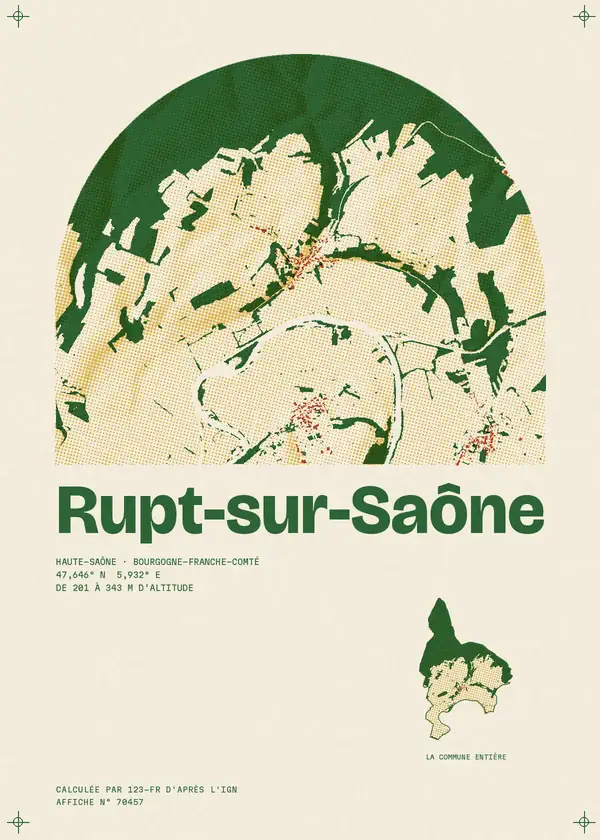 Affiche de Rupt-sur-Saône, calculée par 123-fr d'après l'IGN