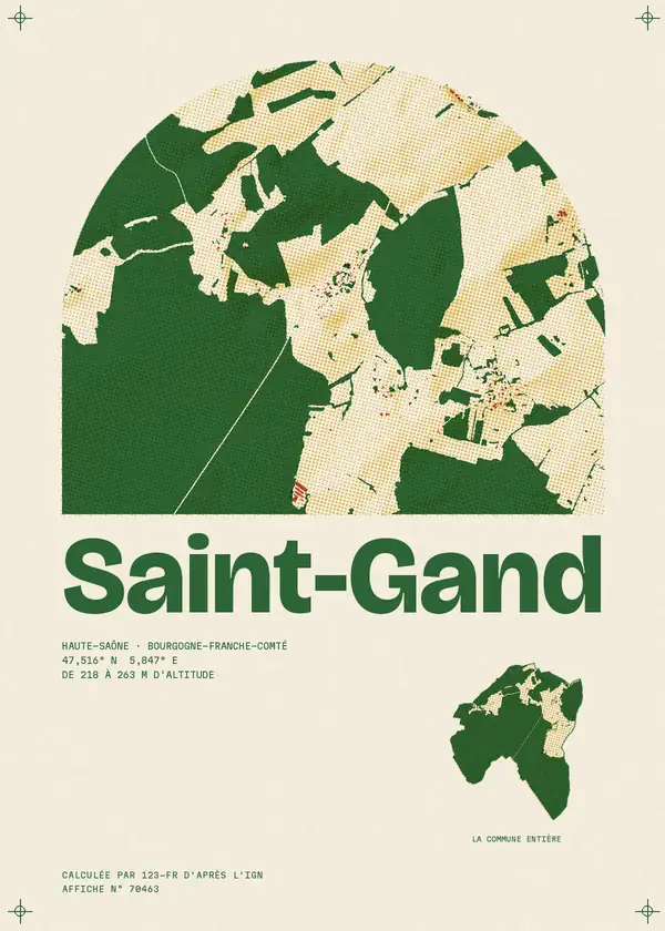 Affiche de Saint-Gand, calculée par 123-fr d'après l'IGN