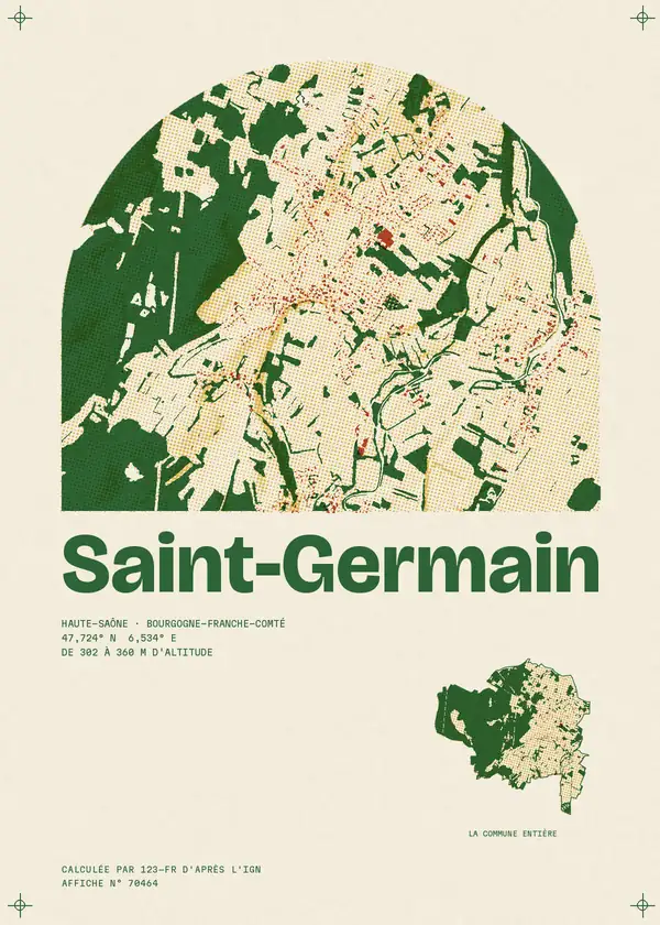 Affiche de Saint-Germain, calculée par 123-fr d'après l'IGN