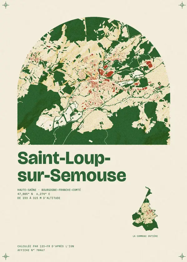 Affiche de Saint-Loup-sur-Semouse, calculée par 123-fr d'après l'IGN