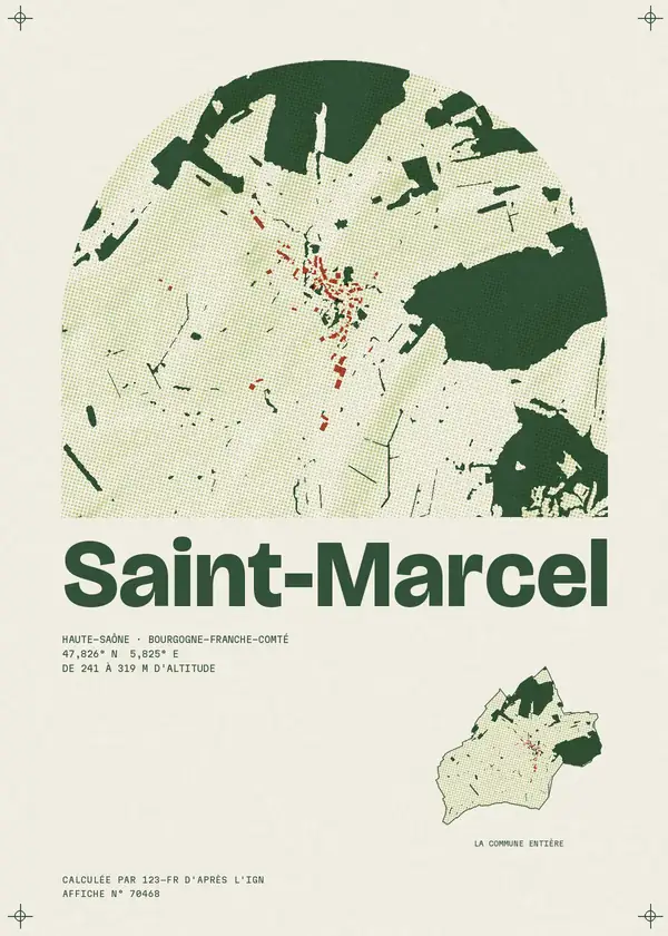 Affiche de Saint-Marcel, calculée par 123-fr d'après l'IGN