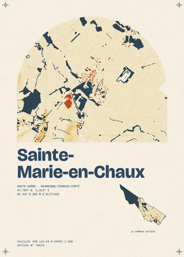 Affiche de Sainte-Marie-en-Chaux, calculée par 123-fr d'après l'IGN