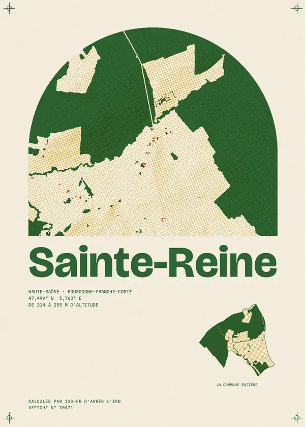 Affiche de Sainte-Reine, calculée par 123-fr d'après l'IGN