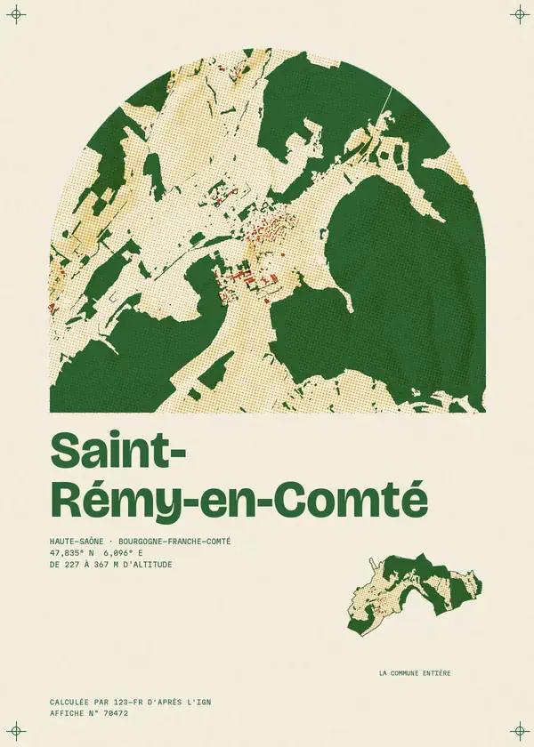 Affiche de Saint-Rémy-en-Comté, calculée par 123-fr d'après l'IGN