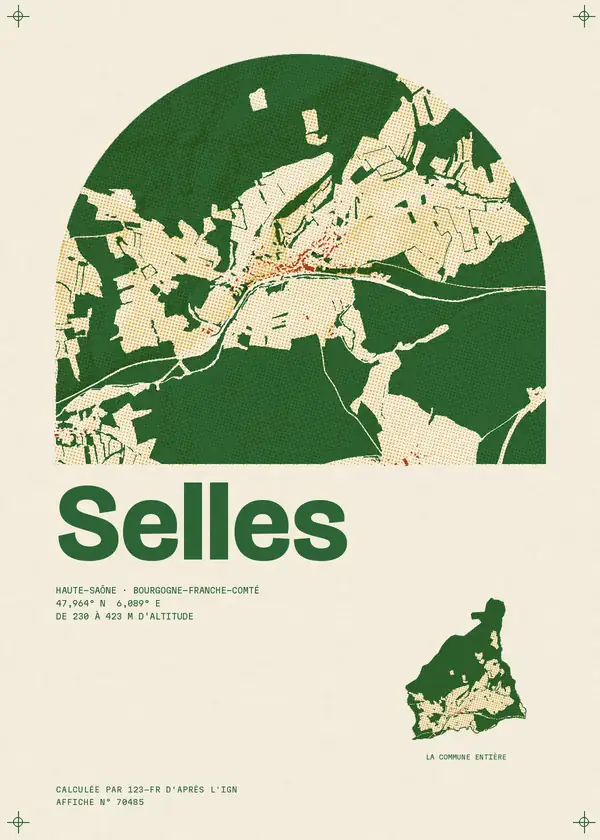 Affiche de Selles, calculée par 123-fr d'après l'IGN