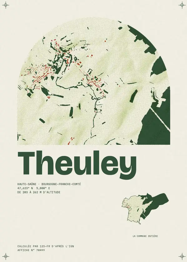Affiche de Theuley, calculée par 123-fr d'après l'IGN