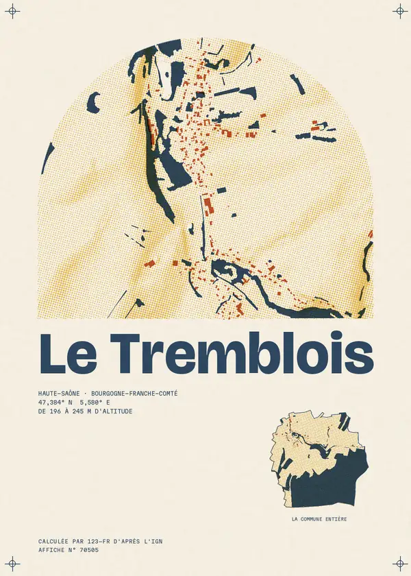 Affiche de Le Tremblois, calculée par 123-fr d'après l'IGN