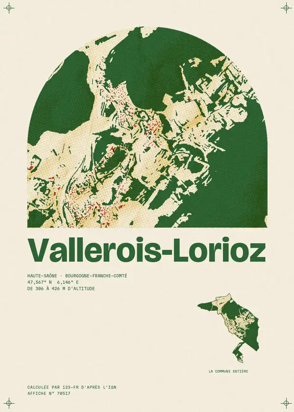 Affiche de Vallerois-Lorioz, calculée par 123-fr d'après l'IGN
