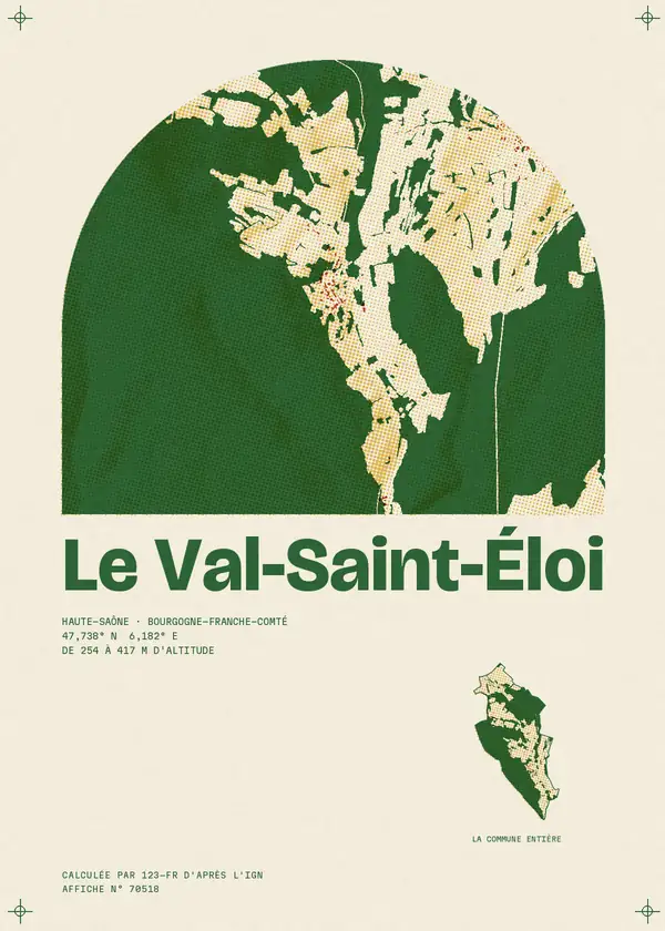 Affiche de Le Val-Saint-Éloi, calculée par 123-fr d'après l'IGN