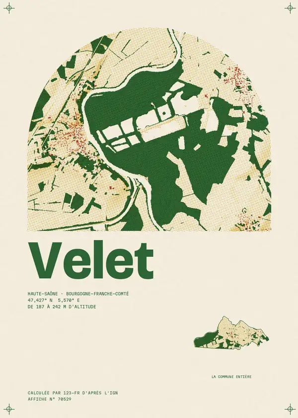 Affiche de Velet, calculée par 123-fr d'après l'IGN