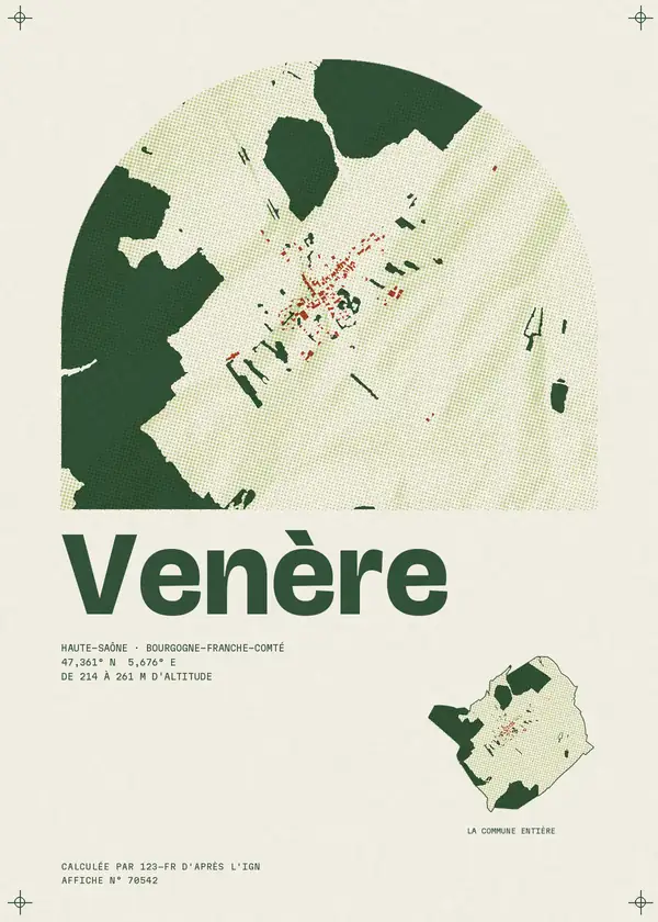 Affiche de Venère, calculée par 123-fr d'après l'IGN