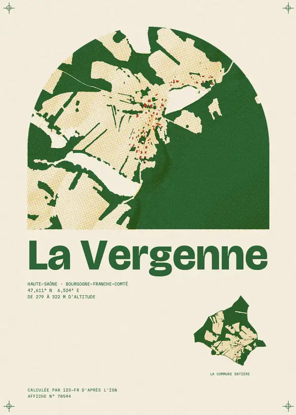 Affiche de La Vergenne, calculée par 123-fr d'après l'IGN