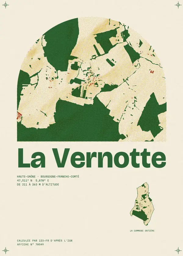Affiche de La Vernotte, calculée par 123-fr d'après l'IGN