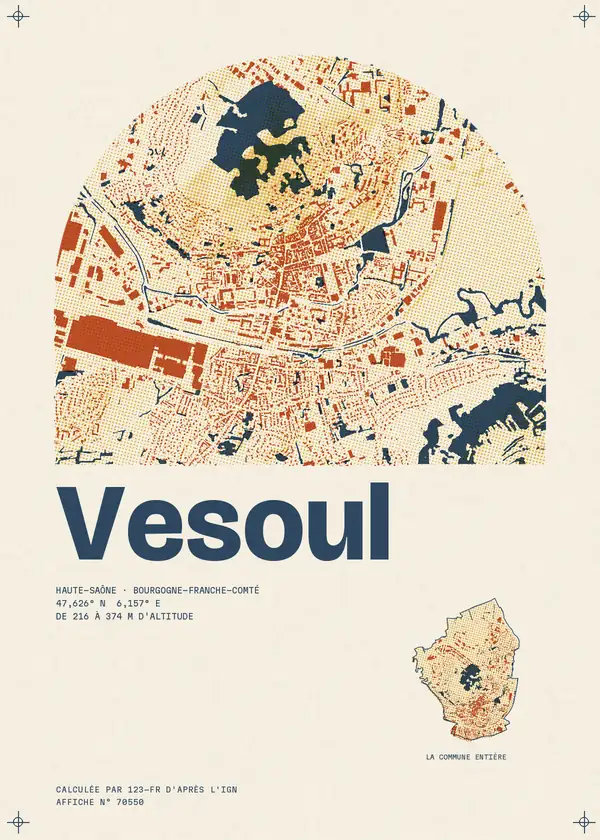 Affiche de Vesoul, calculée par 123-fr d'après l'IGN