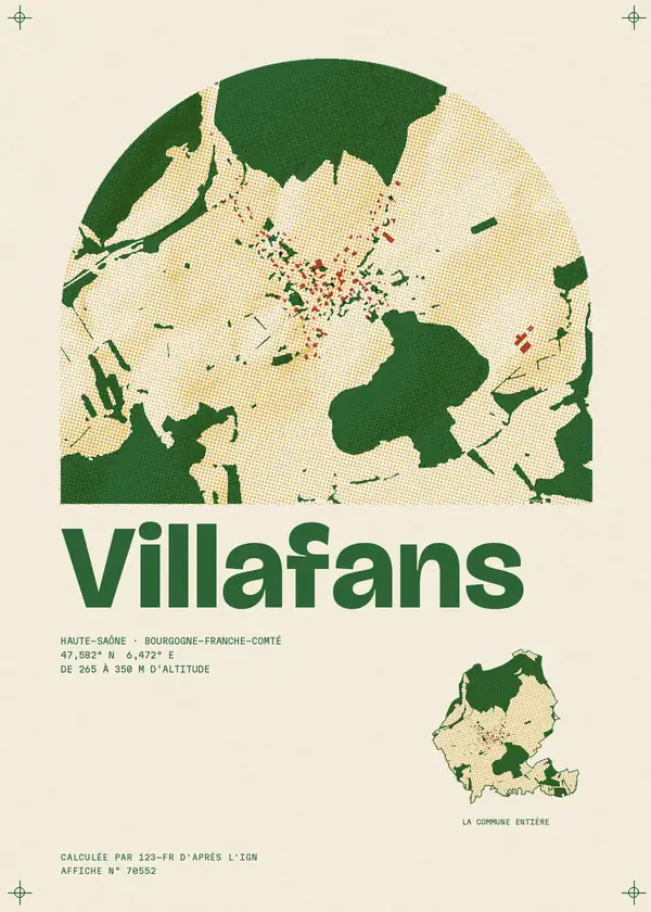 Affiche de Villafans, calculée par 123-fr d'après l'IGN