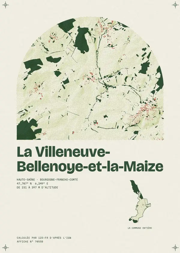 Affiche de La Villeneuve-Bellenoye-et-la-Maize, calculée par 123-fr d'après l'IGN