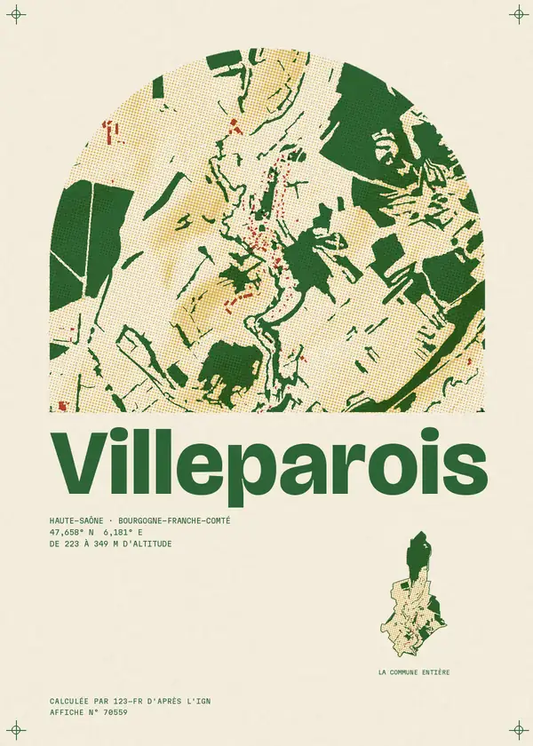 Affiche de Villeparois, calculée par 123-fr d'après l'IGN