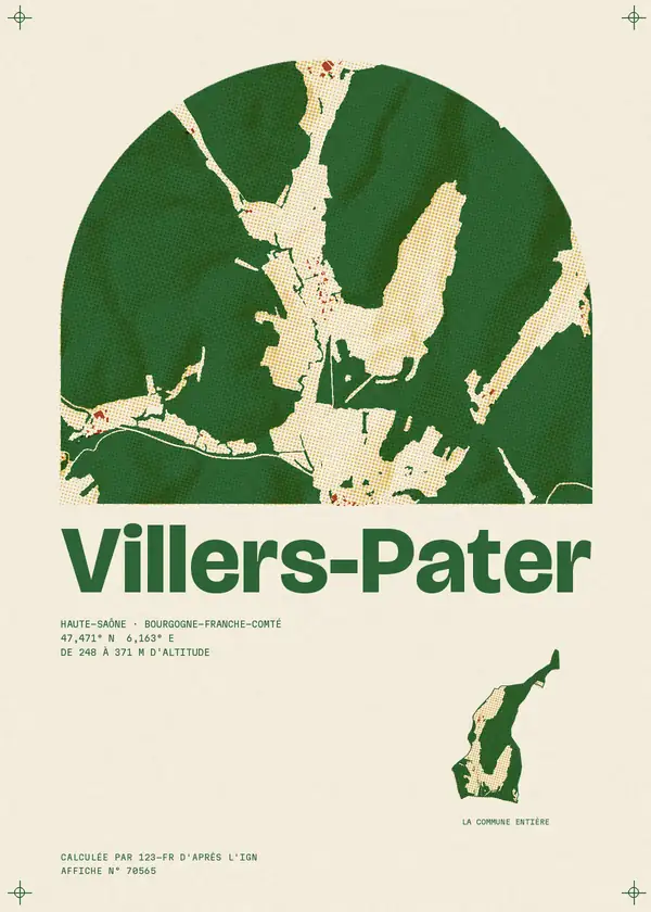 Affiche de Villers-Pater, calculée par 123-fr d'après l'IGN
