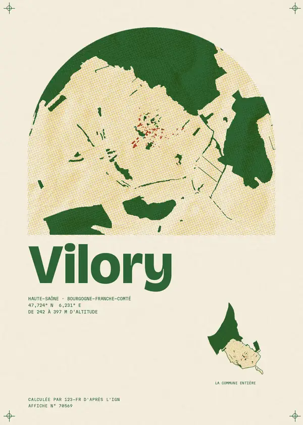 Affiche de Vilory, calculée par 123-fr d'après l'IGN