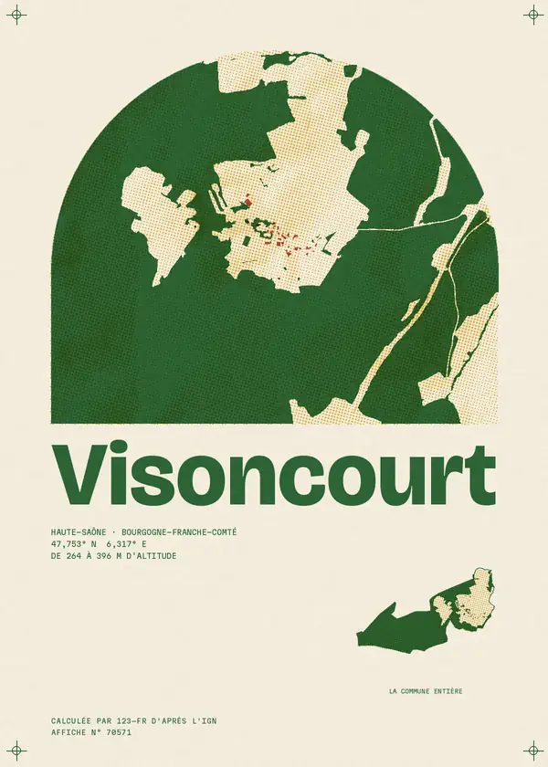 Affiche de Visoncourt, calculée par 123-fr d'après l'IGN