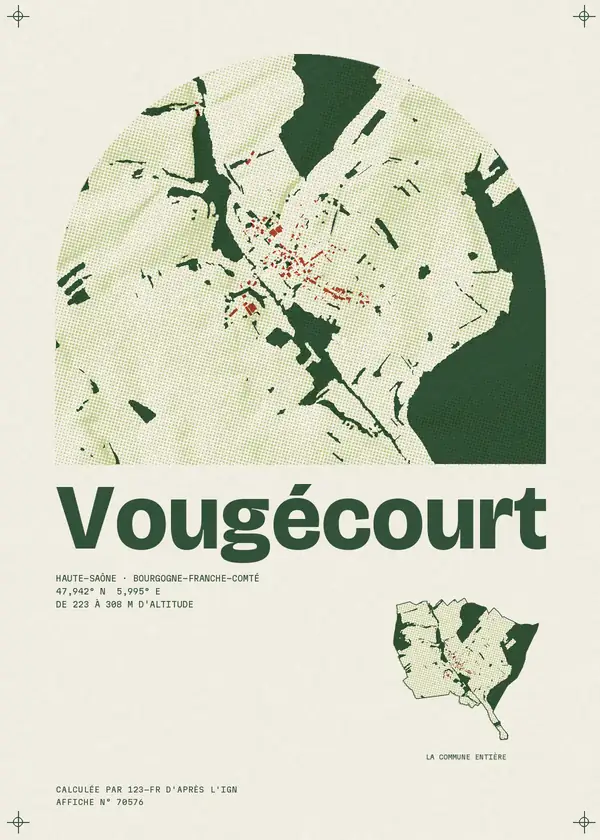 Affiche de Vougécourt, calculée par 123-fr d'après l'IGN
