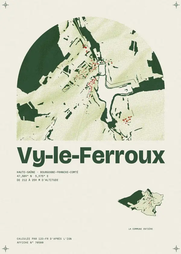Affiche de Vy-le-Ferroux, calculée par 123-fr d'après l'IGN