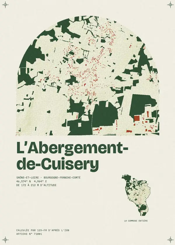 Affiche de L'Abergement-de-Cuisery, calculée par 123-fr d'après l'IGN