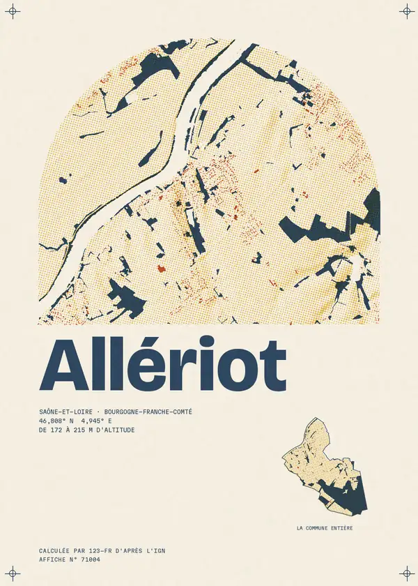 Affiche de Allériot, calculée par 123-fr d'après l'IGN