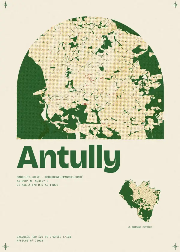Affiche de Antully, calculée par 123-fr d'après l'IGN
