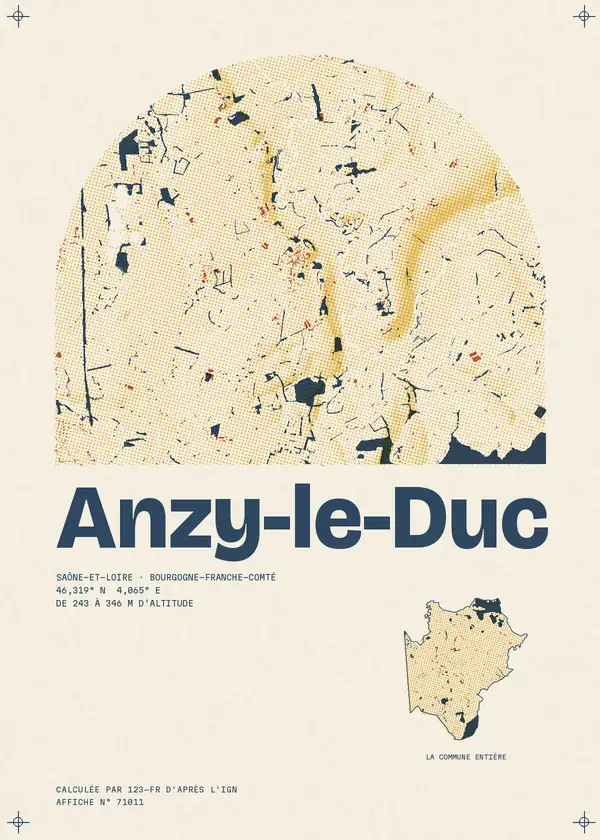 Affiche de Anzy-le-Duc, calculée par 123-fr d'après l'IGN