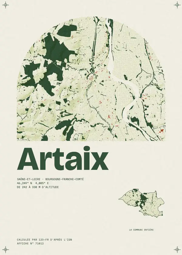 Affiche de Artaix, calculée par 123-fr d'après l'IGN