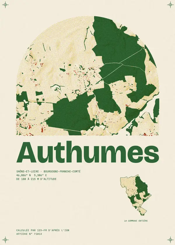 Affiche de Authumes, calculée par 123-fr d'après l'IGN