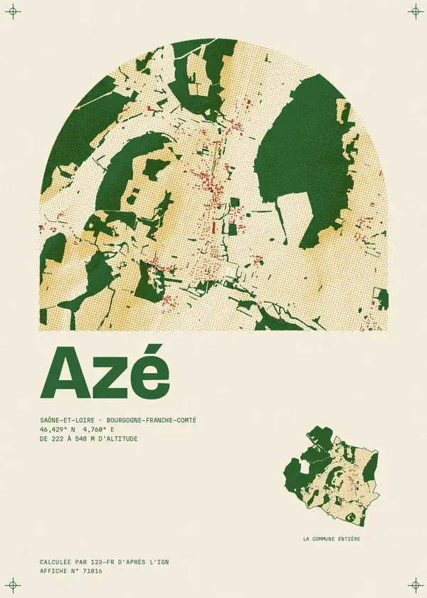 Affiche de Azé, calculée par 123-fr d'après l'IGN