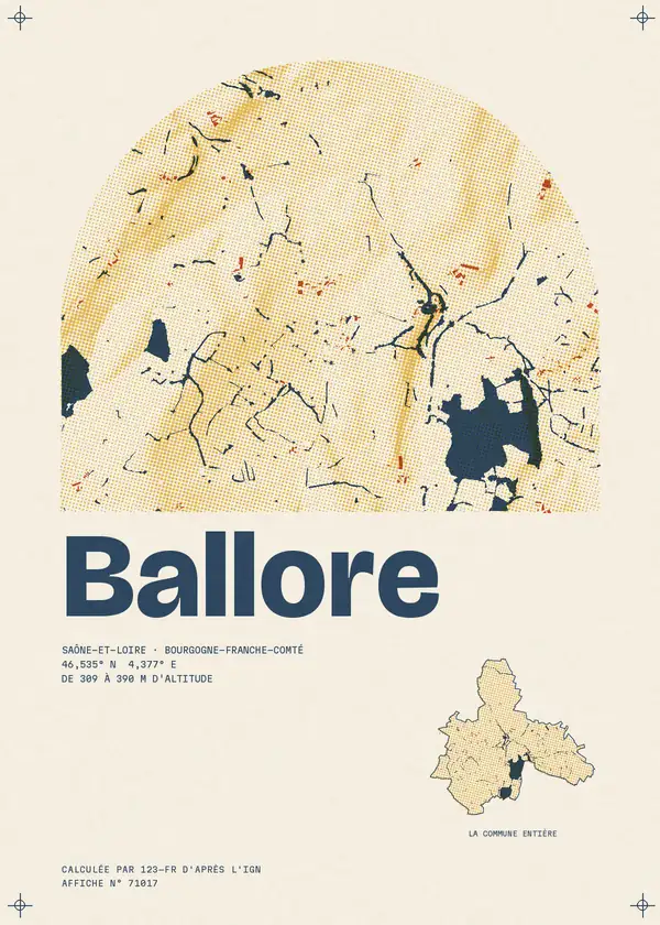 Affiche de Ballore, calculée par 123-fr d'après l'IGN