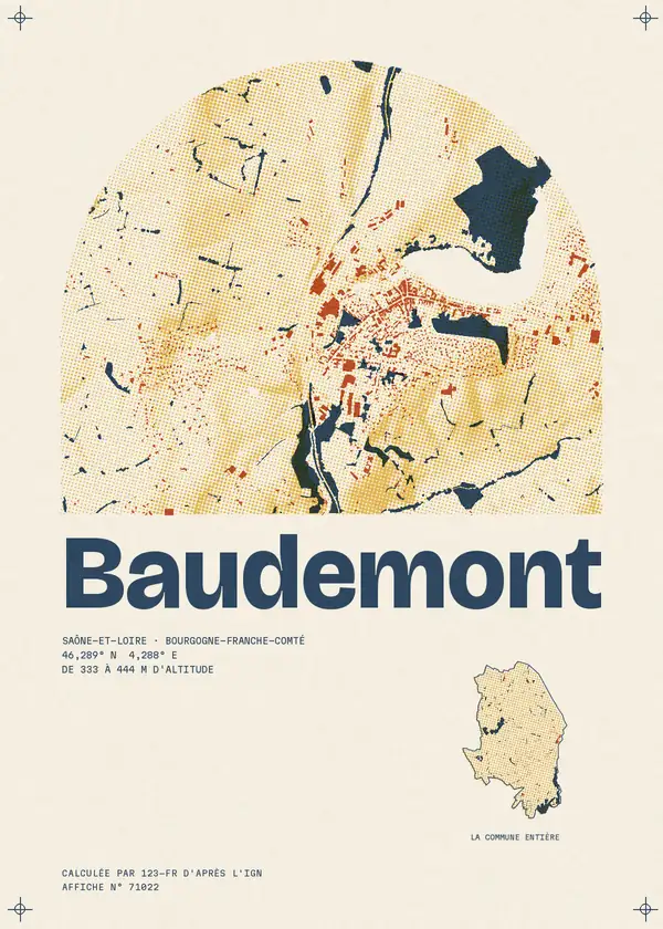 Affiche de Baudemont, calculée par 123-fr d'après l'IGN
