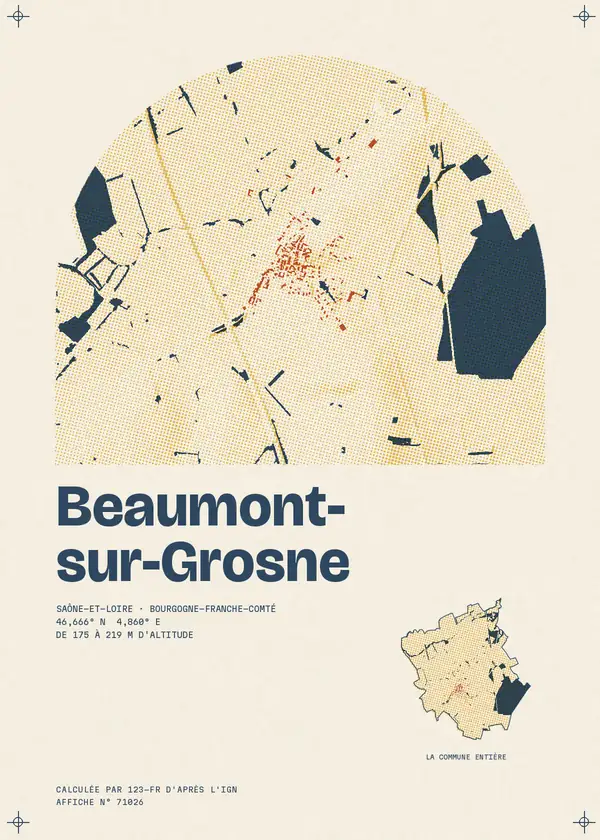 Affiche de Beaumont-sur-Grosne, calculée par 123-fr d'après l'IGN