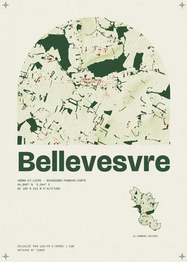 Affiche de Bellevesvre, calculée par 123-fr d'après l'IGN