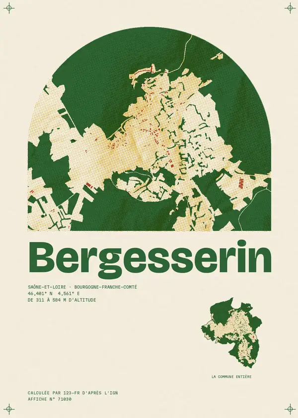 Affiche de Bergesserin, calculée par 123-fr d'après l'IGN
