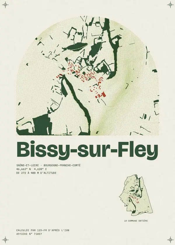 Affiche de Bissy-sur-Fley, calculée par 123-fr d'après l'IGN