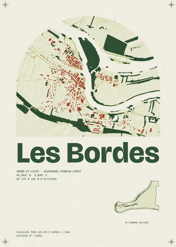 Affiche de Les Bordes, calculée par 123-fr d'après l'IGN